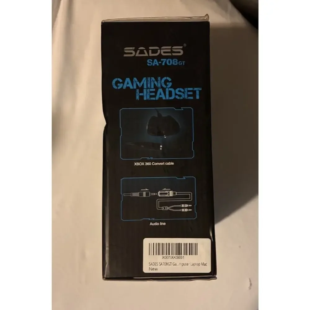 SADES SA-708GT Stereo Gaming Headset w/ Mic 3.5mm Wired Black/Blue